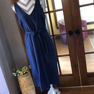 Navy Blue Linen Romper